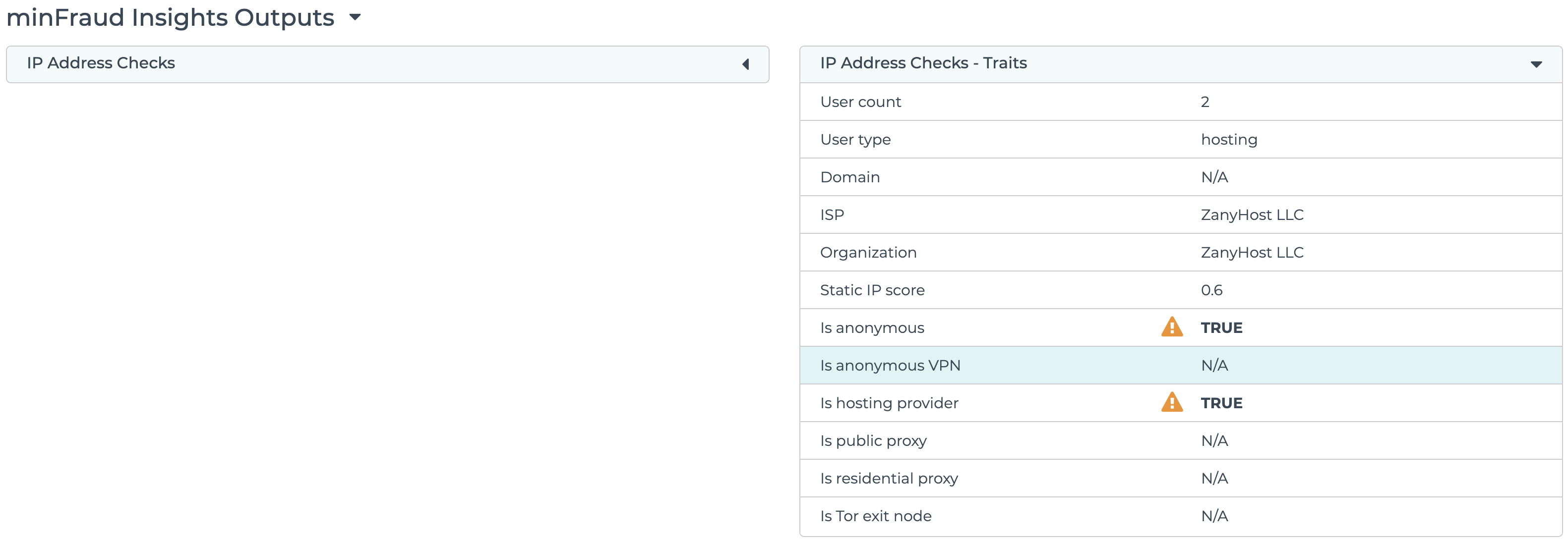 Read own IP address and check anonymization