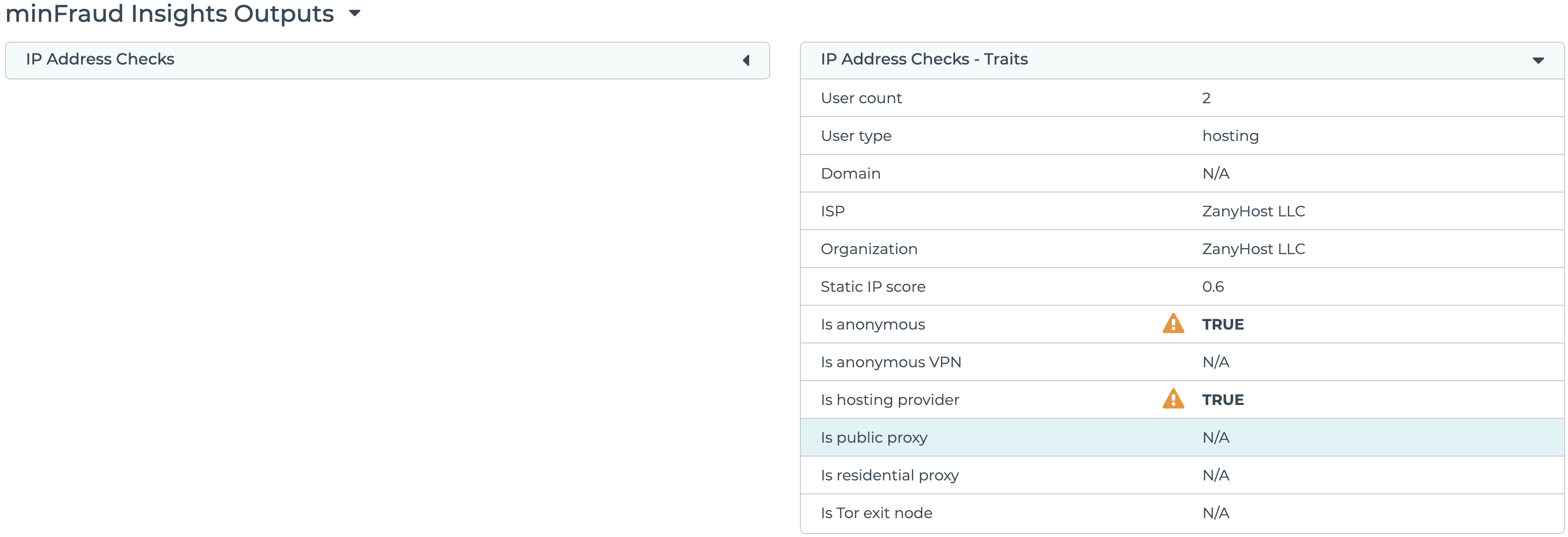 Read own IP address and check anonymization