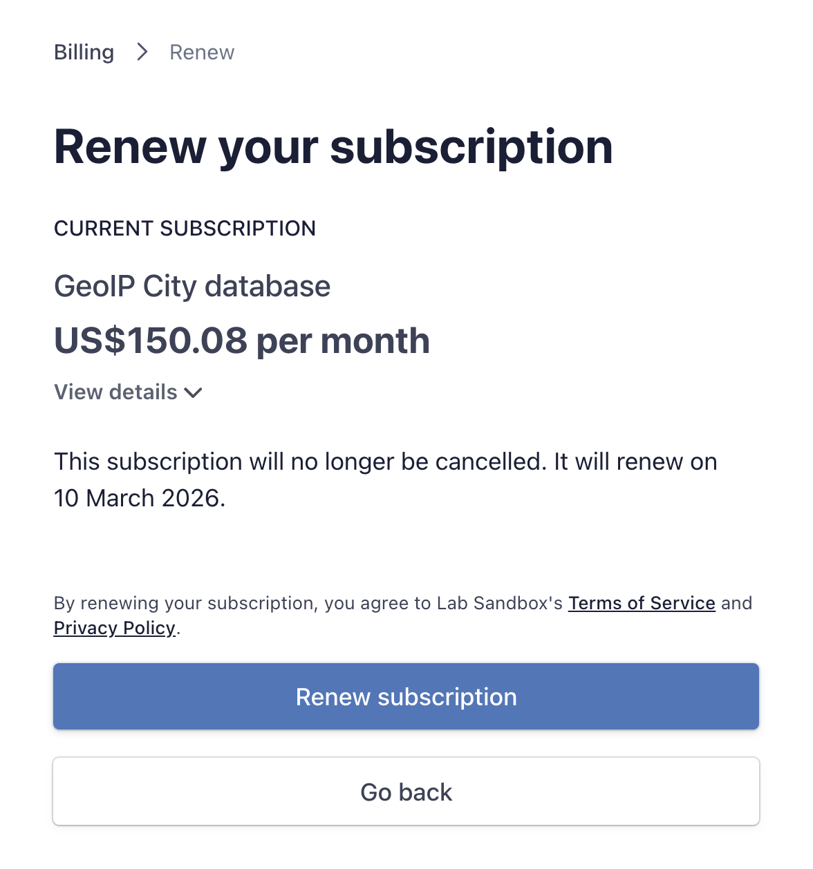 Modify your database subscriptions
