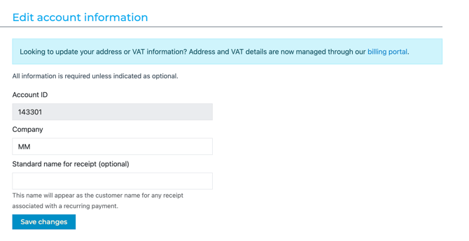 edit account information