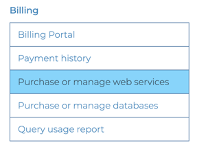 purchase or manage web services